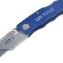 Klappbares Universalmesser von LUX mit blauem Griff und scharfer Klinge.