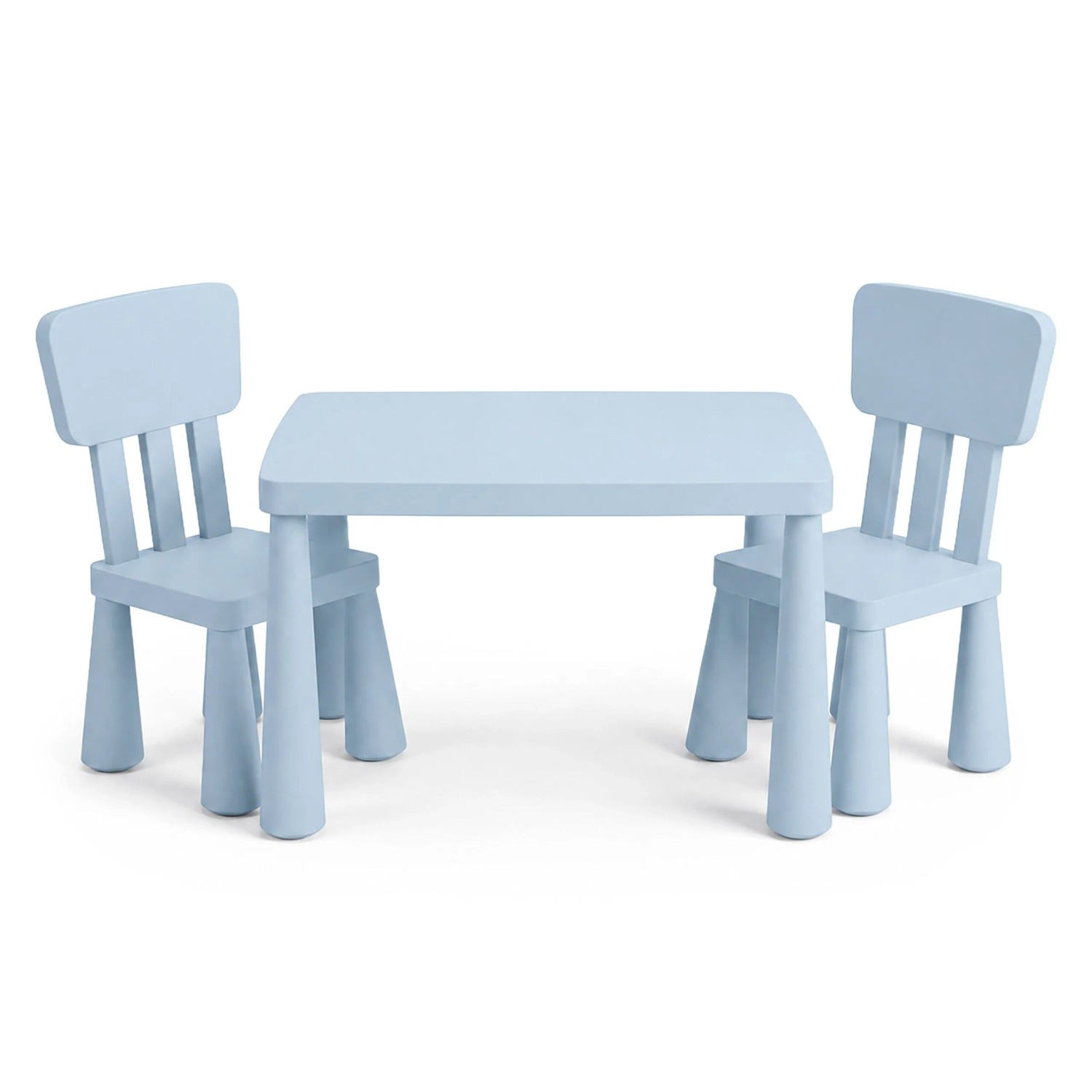 Relaxdays Kindersitzgruppe Polypropylen Blau 3-teilig mit Tisch und 2 Stühlen