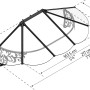 Palram-Canopia Vordach Lily XL, 2.16 x 0.9 m, schwarz, klare Paneele mit Maßangaben.