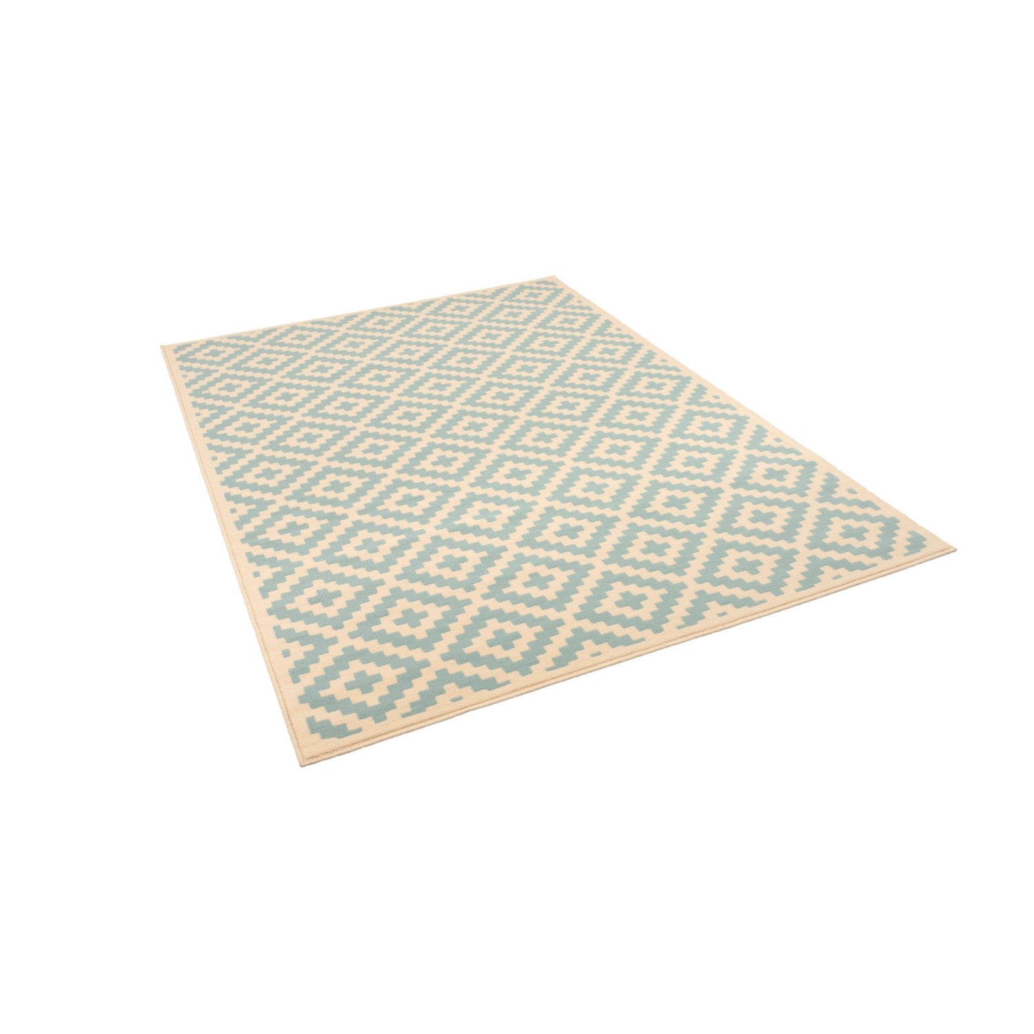 Pergamon Designer Teppich Passion Rauten Modern Blau 80x150cm günstig online kaufen