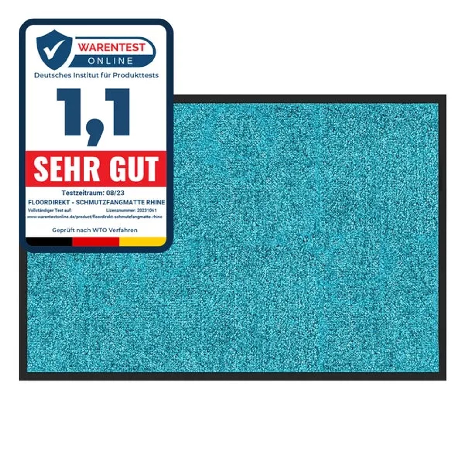 Türkise Karat Schmutzfangmatte Rhine, 60x90 cm, mit "Sehr Gut" Testurteil. Fußmatte für den Eingangsbereich.