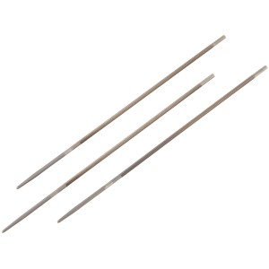 3 LUX Sägekettenfeilen, 4 mm, für Kettensägen-Zubehör zum Schärfen von Sägeketten.