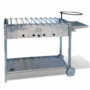 Grillpeter Mangal Batyr Deluxe 80 Edelstahl Schaschlikgrill +10 Spieße
