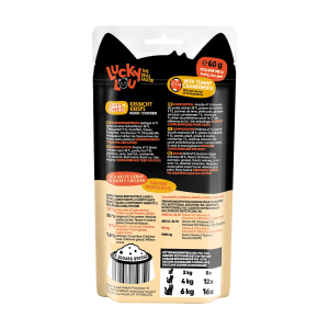 Lucky Lou Katzen-Trockenfutter Krunchy Krisps Huhn, 60g Packung. Getreidefreies Katzenfutter mit Huhn.