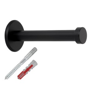 SOTECH Garderobenhaken TALEA aus Edelstahl, schwarz matt, 70 mm lang, mit Schraube und Dübel.