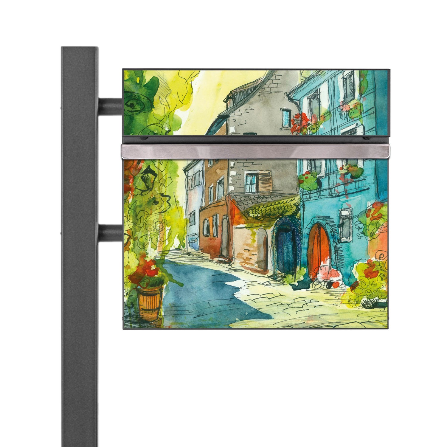 Banjado Standbriefkasten Anthrazit 45x120x16.5cm Groß Inkl. Montagematerial günstig online kaufen