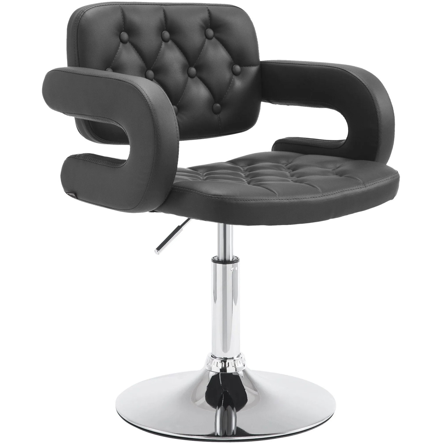 DELUKE Lounger Sessel TURKU Kunstleder Schwarz 62x55x76cm Barhocker Loungesessel Wohnzimmer Bequem Clubsessel Sessel Hotel