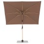 Rechteckiger, greige Doppler Ampelschirm Alu Wood 300x220 cm mit Dreh- und Neigungsfunktion.