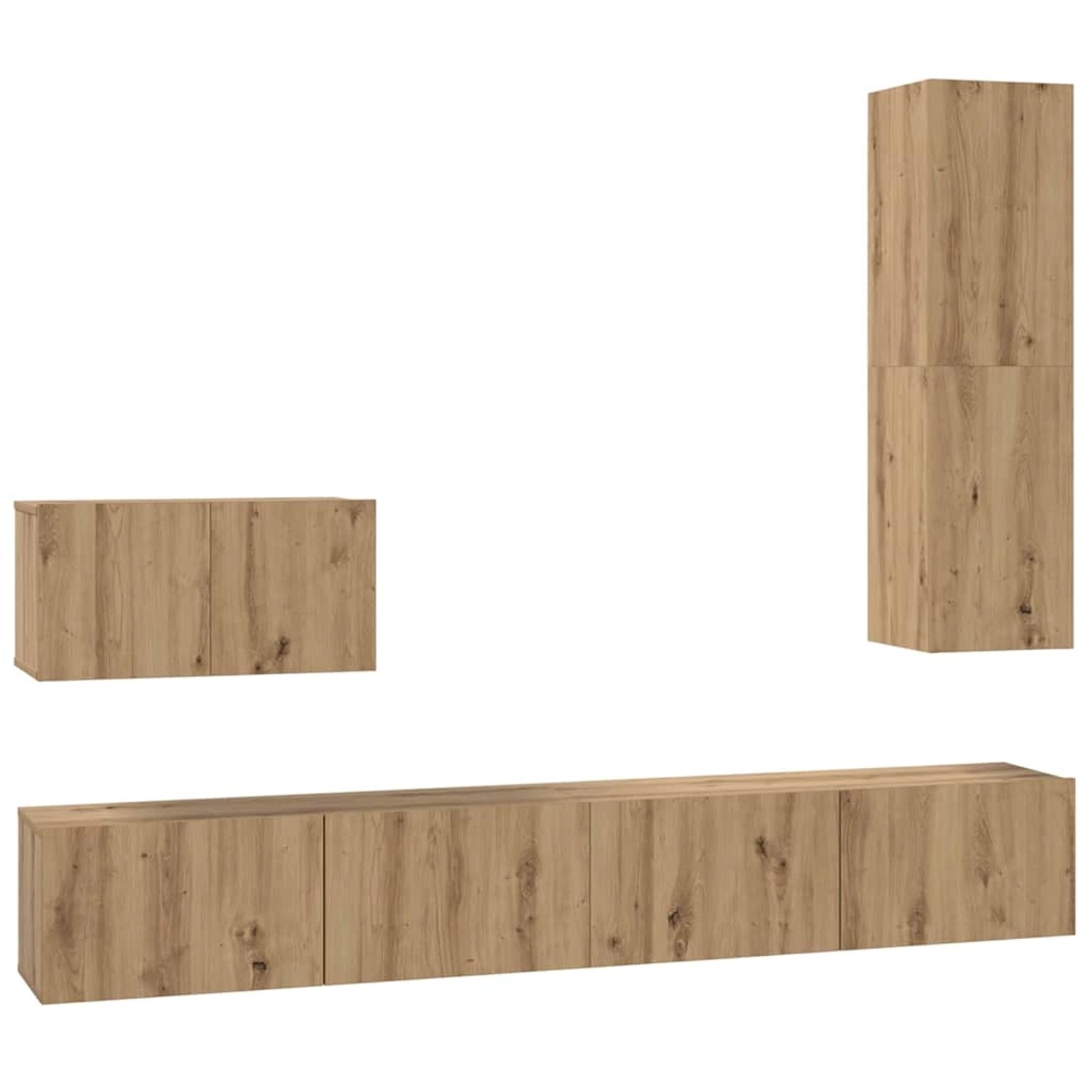 vidaXL TV-Schrank Set 4-Tlg Artisan-Eiche 200 x 30 x 30 cm 3393176 günstig online kaufen