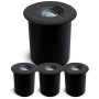 SSC-LUXon Juavi 4er Set Bodeneinbaustrahler, schwarz, rund, IP67, ohne Leuchtmittel.