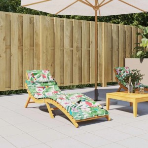 vidaXL Sonnenliegen-Auflage mit Blumenmuster für Gartenliegen.