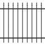 Schwarzes Metallzaun Grund-Set Chaussee zum Einbetonieren, 120x1000 cm, für den Garten.