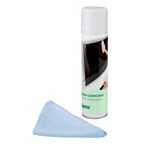 Hama Bildschirmreiniger Set: Schaumspray und Mikrofasertuch für TV, Büro und Küche.
