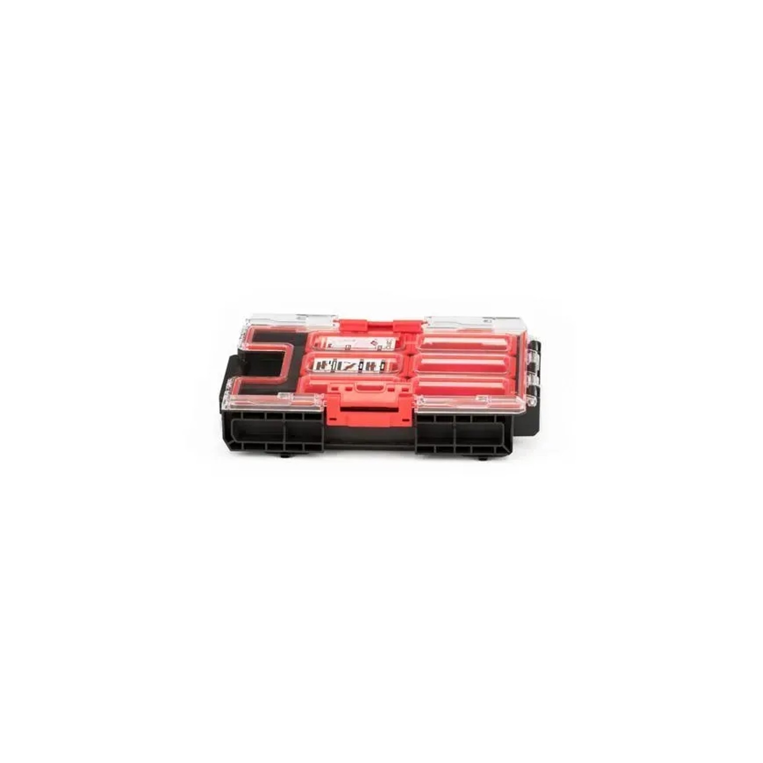 PROREGAL QBRICK Werkzeugkoffer mit 6 Fächern, schwarz/rot, 2,5 Liter.