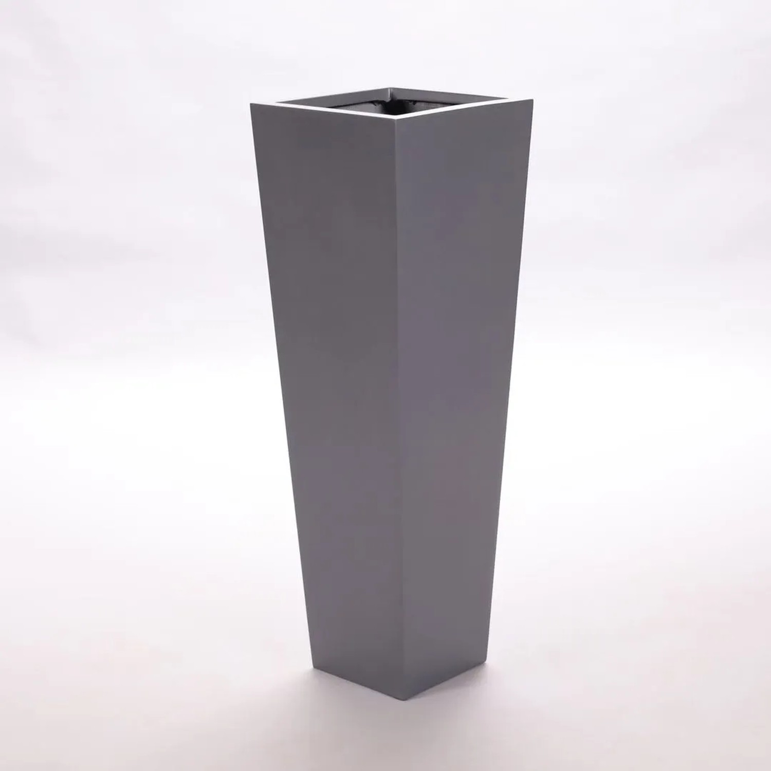 Elegant Einrichten Pflanzkübel Fiberglas Säule konisch 38x38x100cm Anthrazit-Metallic