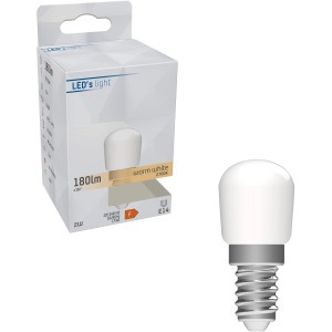 E14 LED Leuchtmittel, 2W, warmweiß, mit Verpackung. Kompakte Bauform.