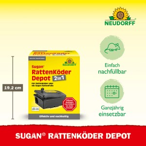 Neudorff Rattenköder Sugan Depot: Verschließbare Köderbox für Rattenköder, sichere Auslegung.