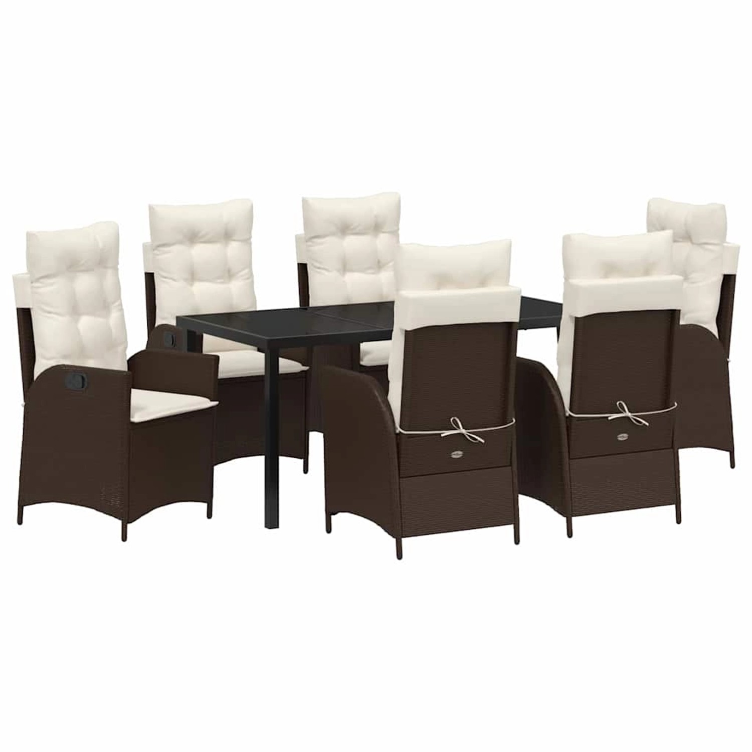 vidaXL Garten Essgruppe 7-Tlg Braun Poly Rattan 3380495 günstig online kaufen