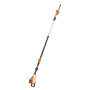 Stihl Akku-Hochentaster HTA 160, orange-grau, mit Teleskopschaft für Baumpflege und Obstbau.