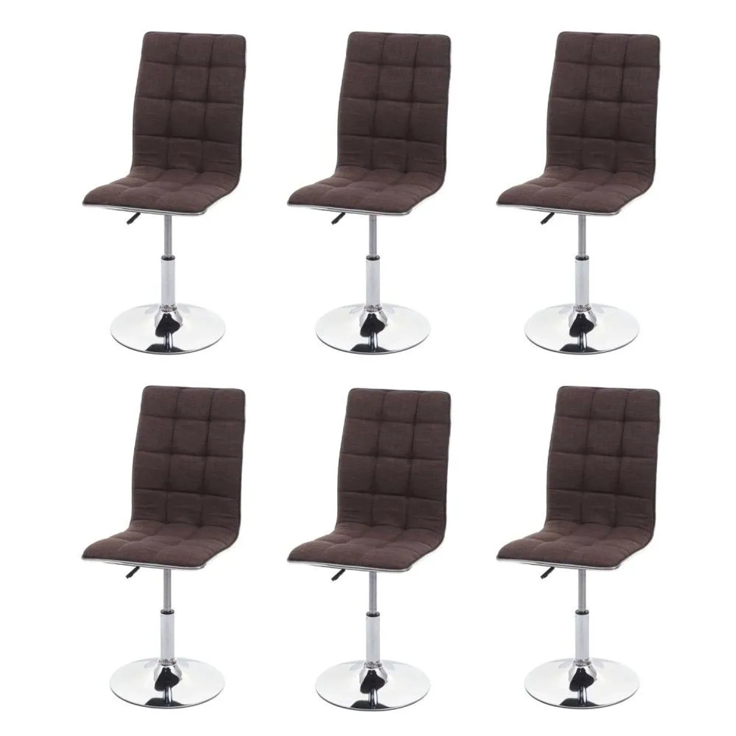 MCW Esszimmerstuhl C41 6er-Set Braun Stoff/Textil