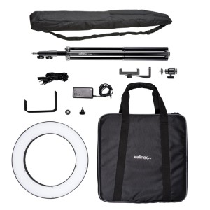 Walimex Pro Led Ringleuchte 380 Bi-Color 23W Ringlicht Set Leuchtring Stativ