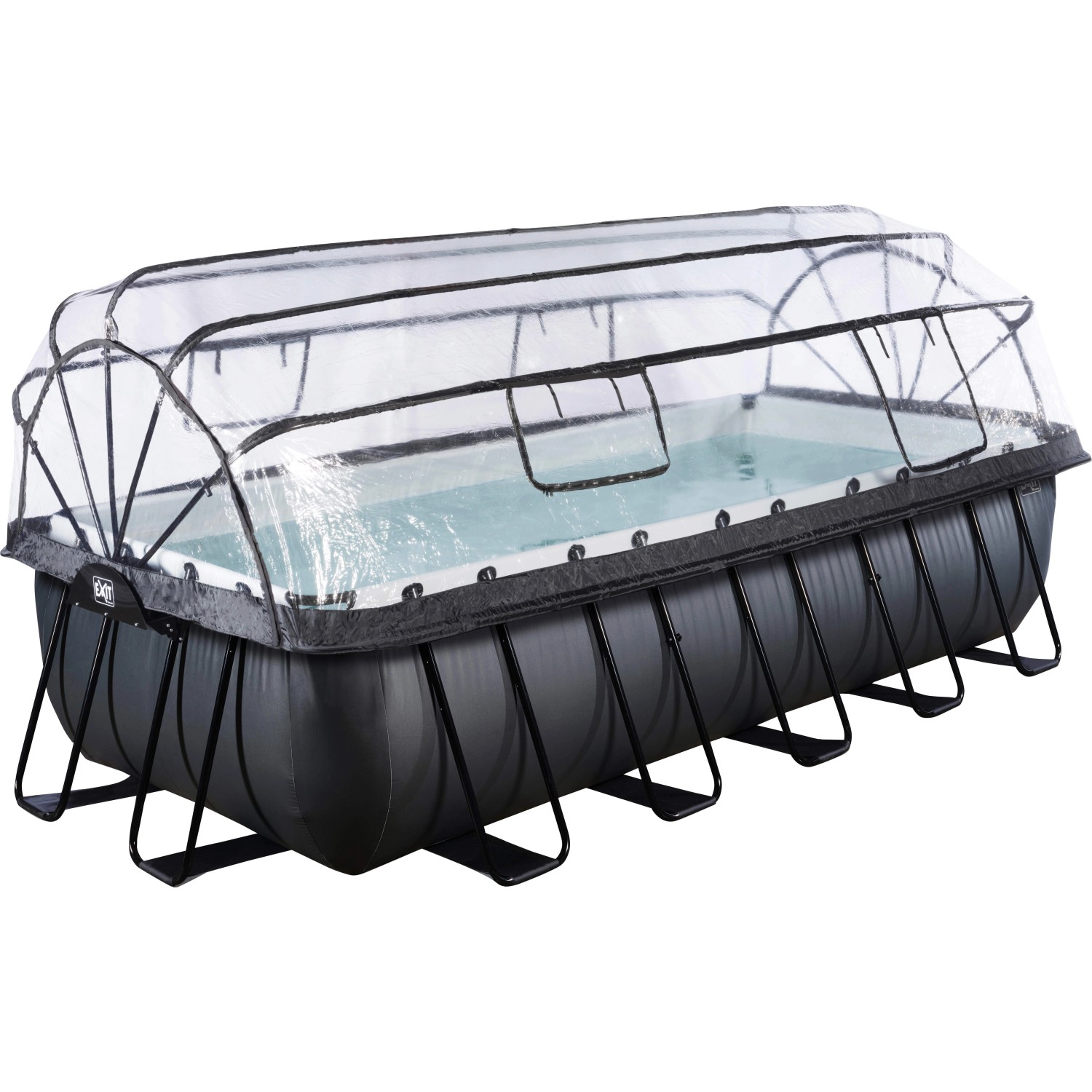 Exit Black Leather Pool Schwarz 540 x 250 x 122 cm m. Sandfilterp. u. Abdec günstig online kaufen