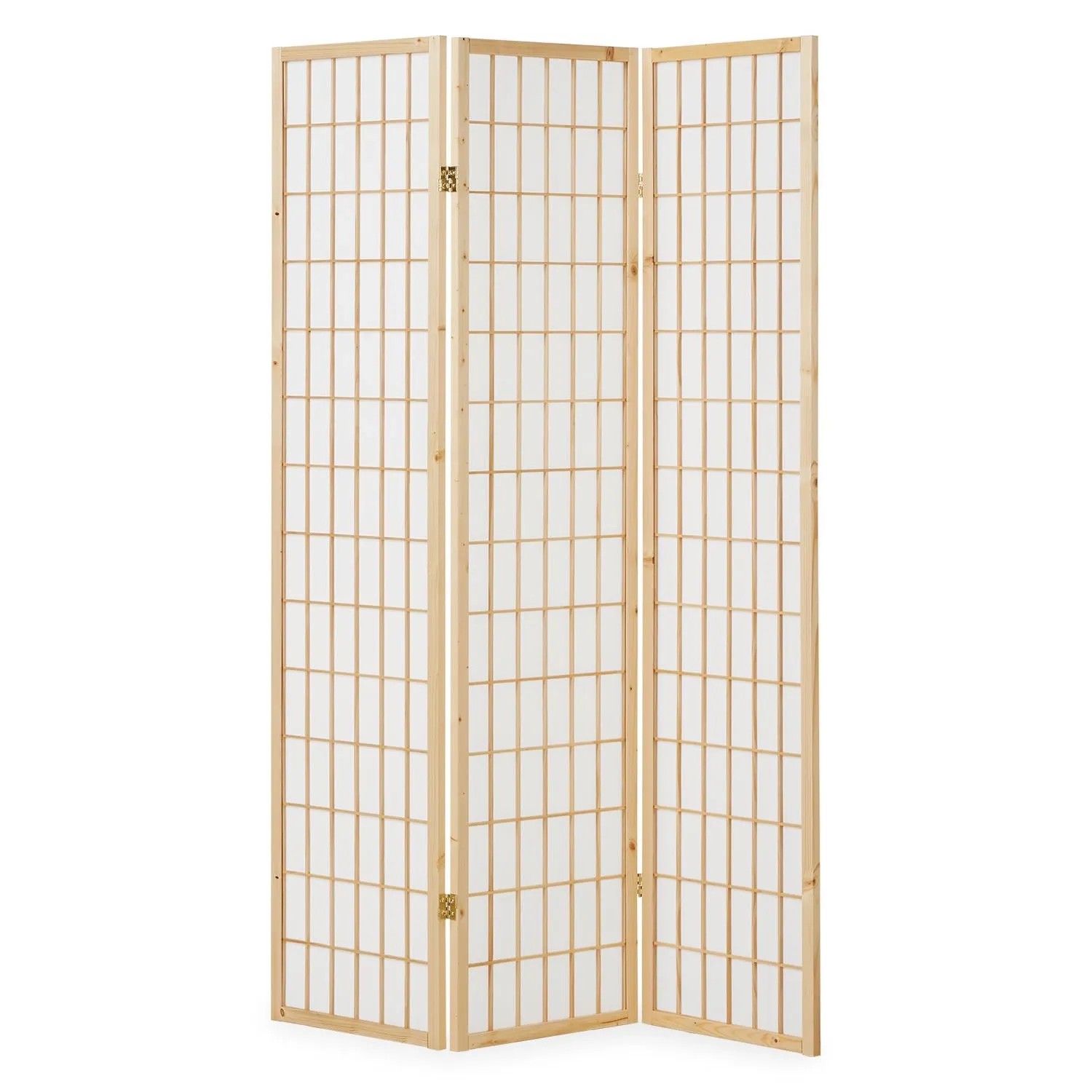 Homestyle4u 3-tlg. Paravent in Braun 132x175 cm 68