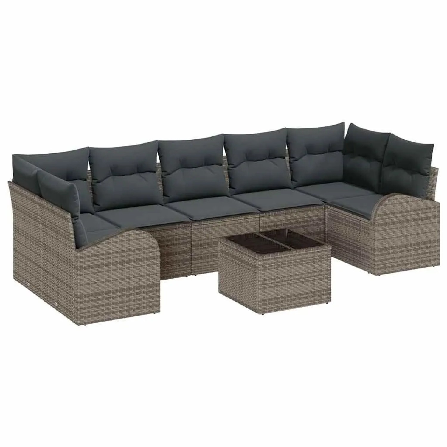 vidaXL Gartensofa-set Grau 55 x 55 x 37 cm Poly-Rattan 3345959 günstig online kaufen