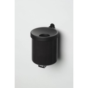 PROREGAL Robuster Ascher Zur Wandmontage 0,6 Liter HxBxT 10 x 9 x 9 cm Stahl Schwarz