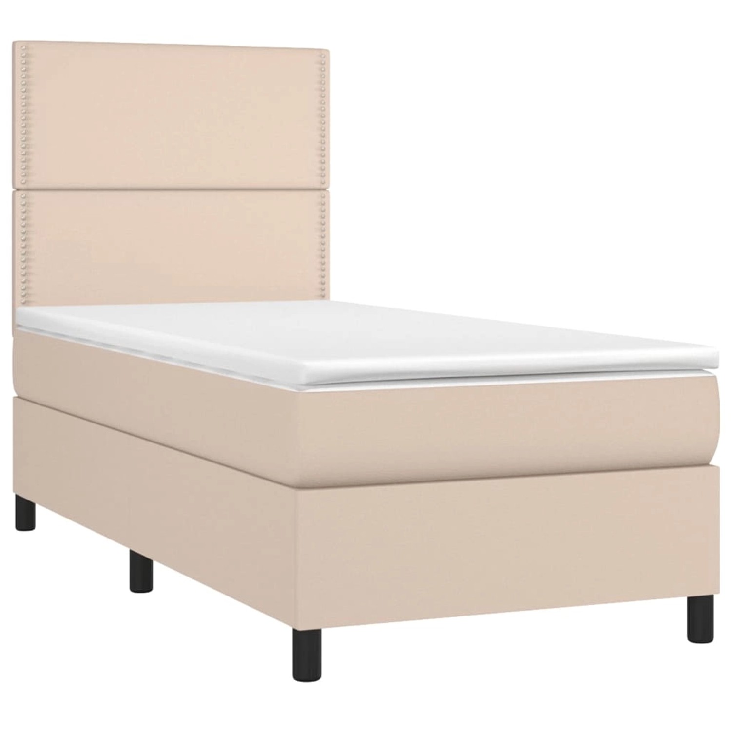 vidaXL Boxspringbett mit Matratze & LED Cappuccino-Braun 90x190cm 3135860 günstig online kaufen