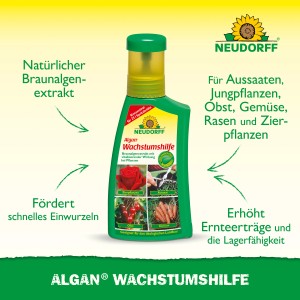 Neudorff Algan Wachstumshilfe, 250ml Flasche. Bodenverbesserer für Pflanzen, Gemüse und Obst.