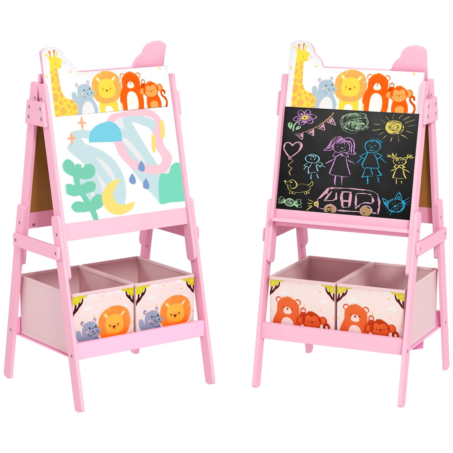 AIYAPLAY Kindertafel Kiefernholz MDF Grau 51L x 50B x 108H cm günstig online kaufen