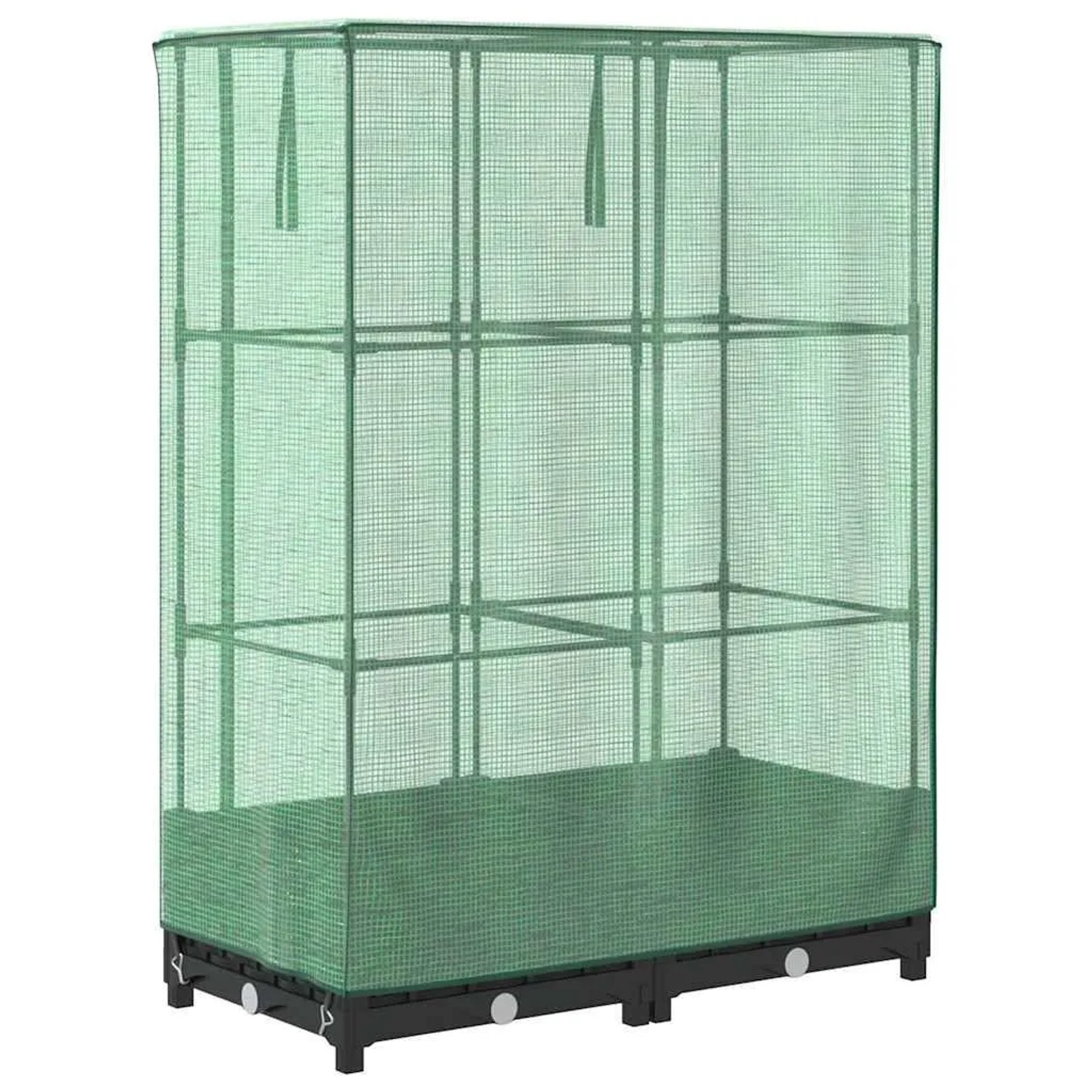 vidaXL Hochbeet mit Gewächshaus-Aufsatz, Rattan-Optik, 80x40x123 cm.