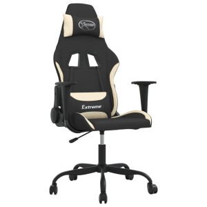 vidaXL Gaming-Stuhl mit Massagefunktion Schwarz und Creme Stoff 345469