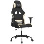 vidaXL Gaming-Stuhl mit Massagefunktion Schwarz und Creme Stoff 345469