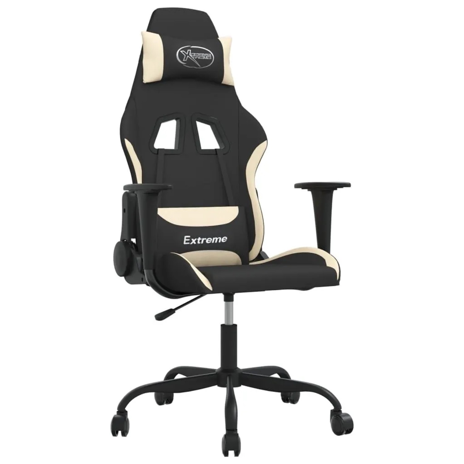 vidaXL Gaming-Stuhl mit Massagefunktion Schwarz und Creme Stoff 345469 günstig online kaufen