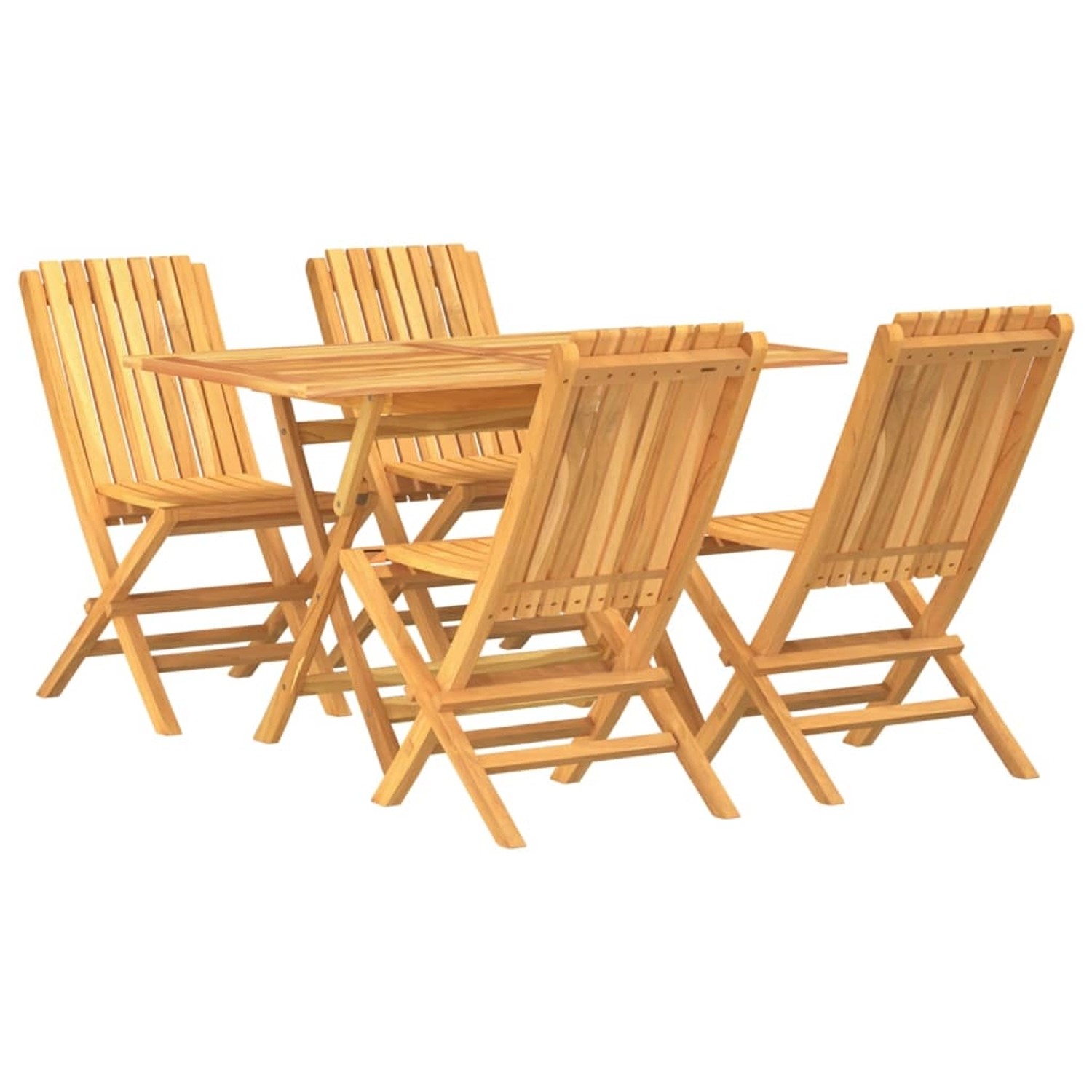 Vidaxl 5-tlg. Garten-essgruppe Massivholz Teak günstig online kaufen