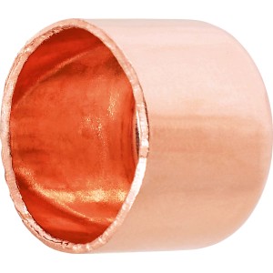 Kupfer Kappe für Lötfittings, 15 mm Durchmesser, zum Verschließen von Rohren.