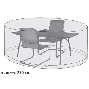 Ovale Acamp Schutzhülle für Sitzgruppe, ca. 230x135x70cm, schützt Gartenmöbel vor Staub und Wetter.