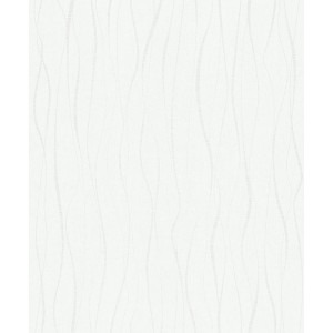 Weiße Marburg Vliestapete Ivy Nov mit Wellenmuster in Beige, für Wohnraumgestaltung.