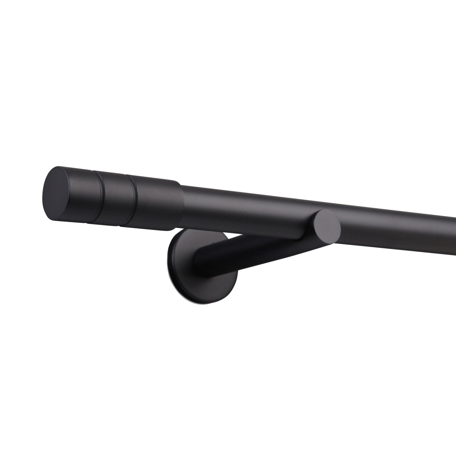 Deco-Raum Gardinenstange nach Maß 1-Lauf Zylinder Ø 25mm Schwarz 120cm günstig online kaufen