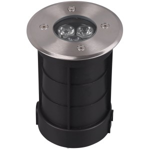 Trio LED-Bodeneinbaustrahler Belaja, Nickel matt, rund, für den Außenbereich.