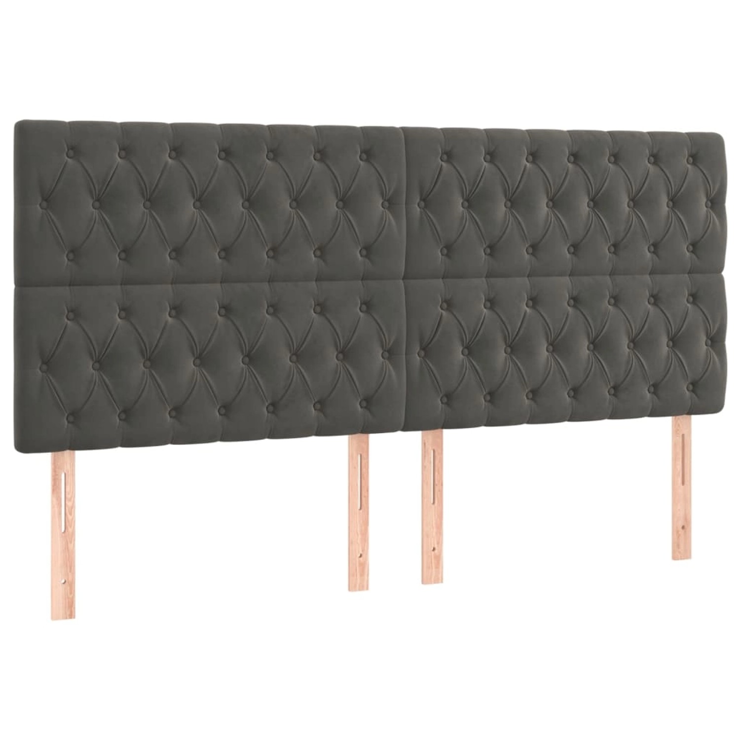 vidaXL LED Kopfteil Dunkelgrau 180x7x118/128 cm Samt 3122821