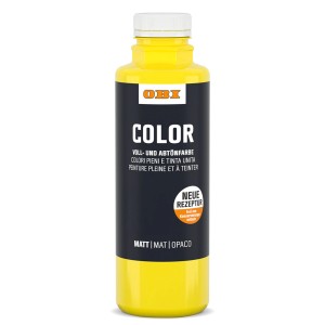 OBI Color Voll- und Abtönfarbe 500ml in Gelb. Zum Abtönen von Farben und ideal zum Basteln.