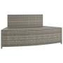 Graue vidaXL Whirlpool-Bänke (2 Stk.) aus Poly Rattan mit Auflagen.