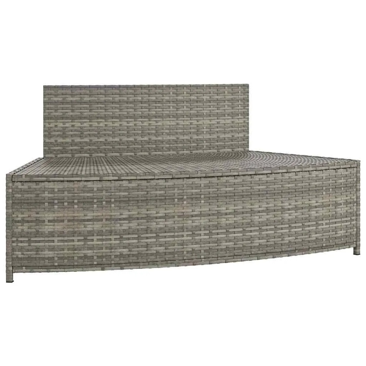Graue vidaXL Whirlpool-Bänke (2 Stk.) aus Poly Rattan mit Auflagen.