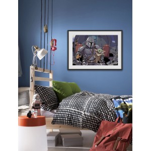 Komar Wandbild Mandalorian The Child im Cockpit, 40x30 cm. Star Wars Bild für Kinderzimmer.