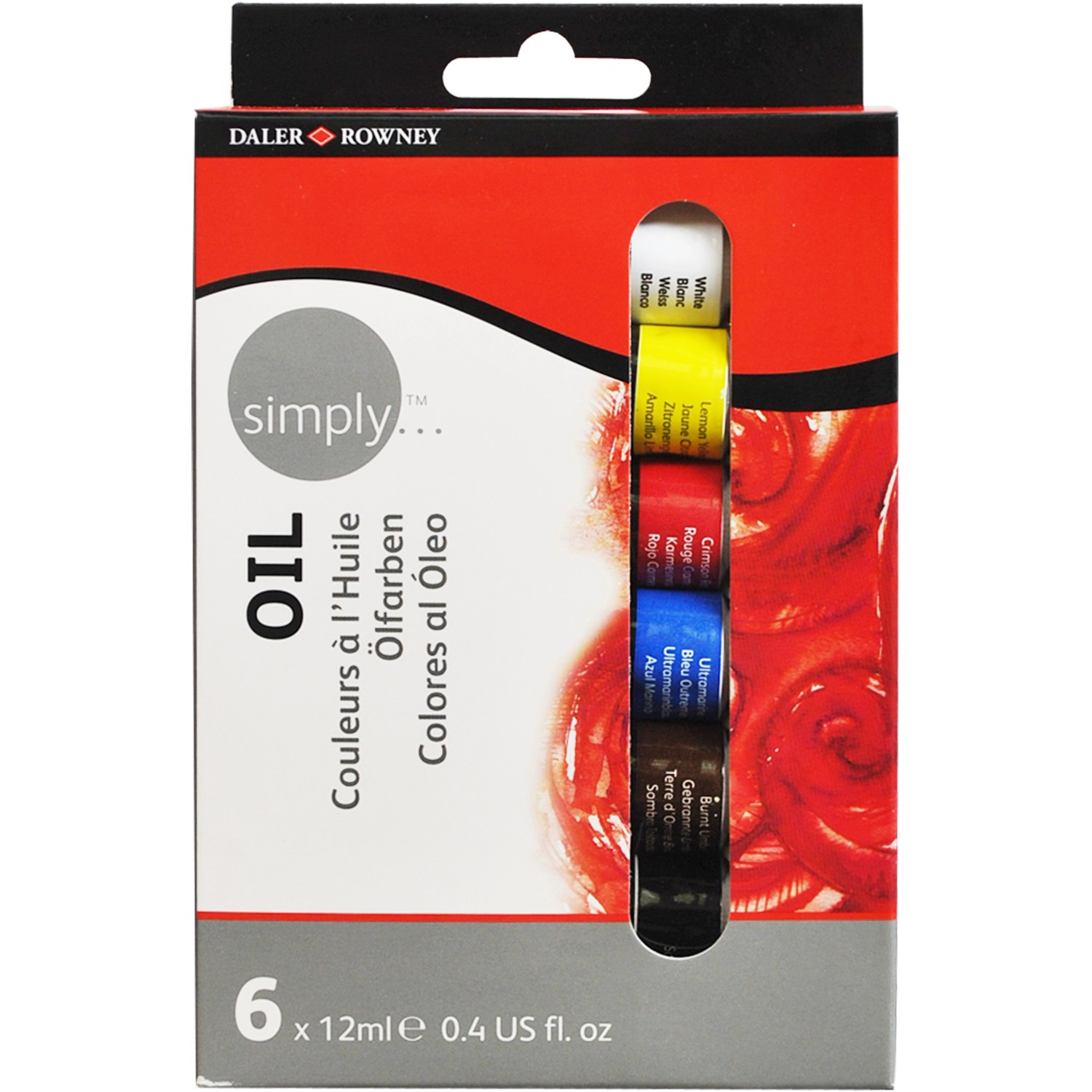 Daler-Rowney Simply Ölfarben-Set mit 6 x 12 ml Farbtuben