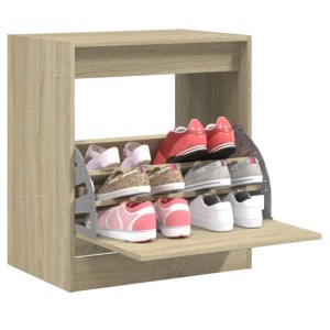 vidaXL Schuhschrank Sonoma-Eiche 60x42x69 cm Holzwerkstoff 839982