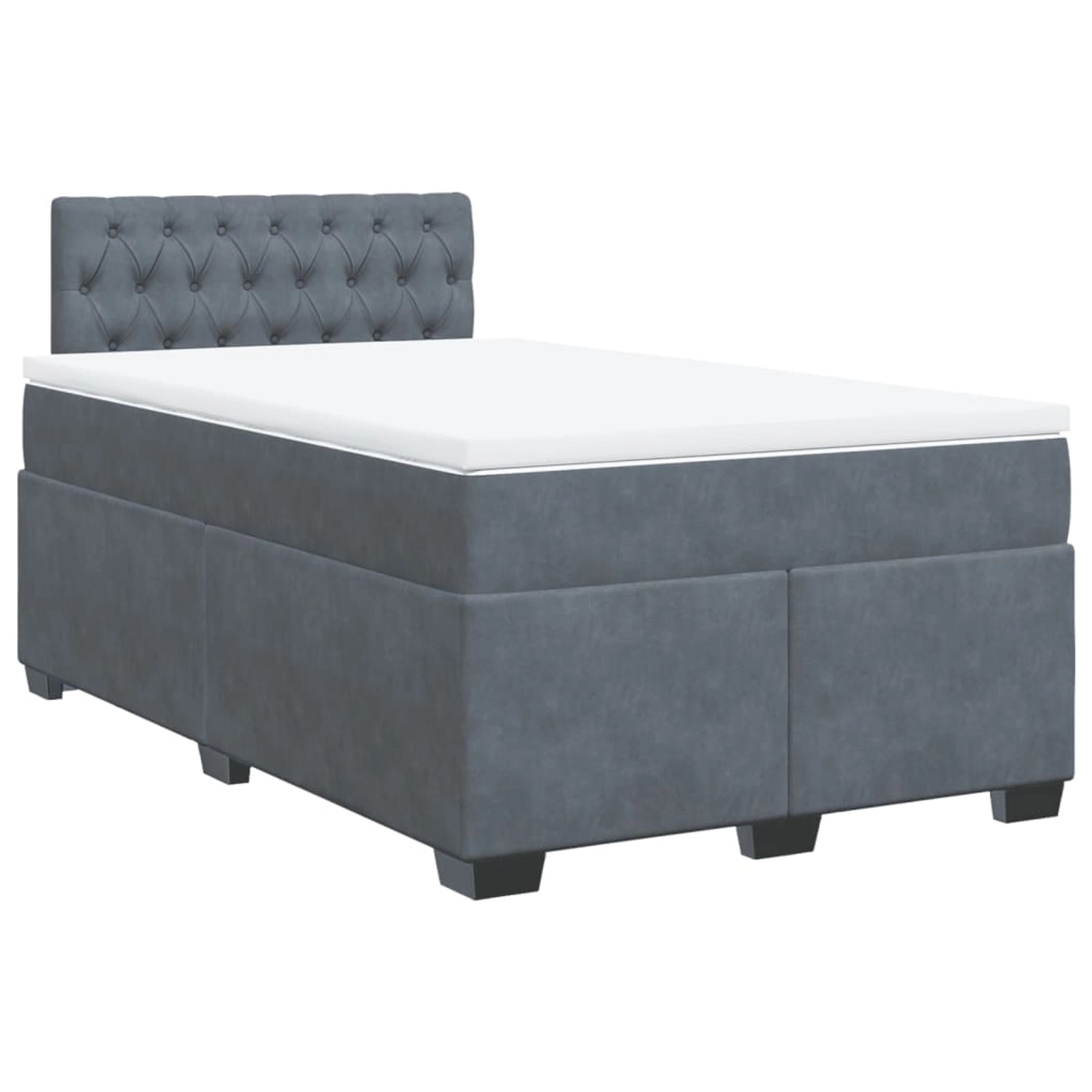 vidaXL Boxspringbett mit Matratze Dunkelgrau 120x190 cm Samt2103043 günstig online kaufen